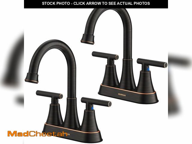 Lot 74-14057122 - Bathroom Faucets for Sink 3 Hole, Hurran 4 inch Oil Rubbed Bronze Bathroom Sink Faucet with Pop-up D...