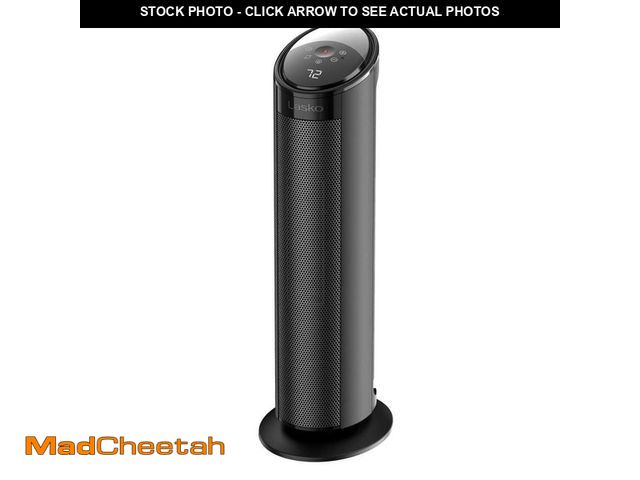 Lot 74-13693115 - Lasko 1500W 22 in. Black Indoor Electric Tower Ceramic Forced Air Ceramic Space Heater with Child Lo...