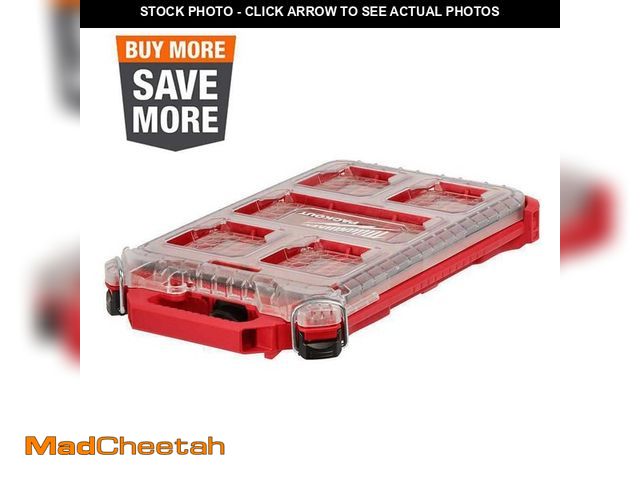 Lot 74-12681482 - Milwaukee PACKOUT 5-Compartment Low-Profile Compact Small Parts Organizer - UNUSED