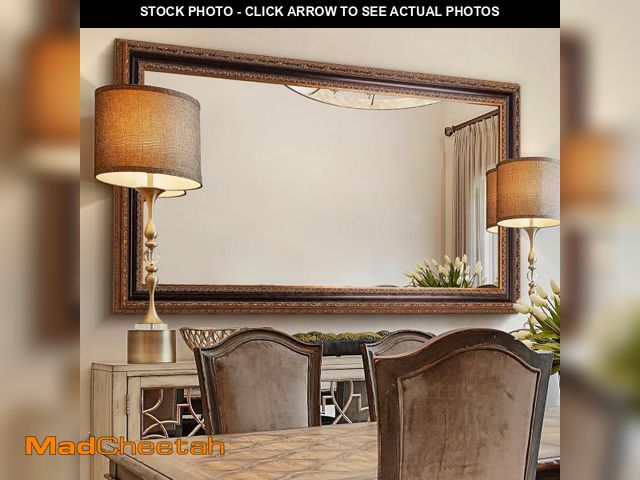 Lot 74-12174159 - Autdot Large Decorative Rectangular Mirror with Vintage Ornate Carvings Wood Frame, 53.5" X 30" Big ...