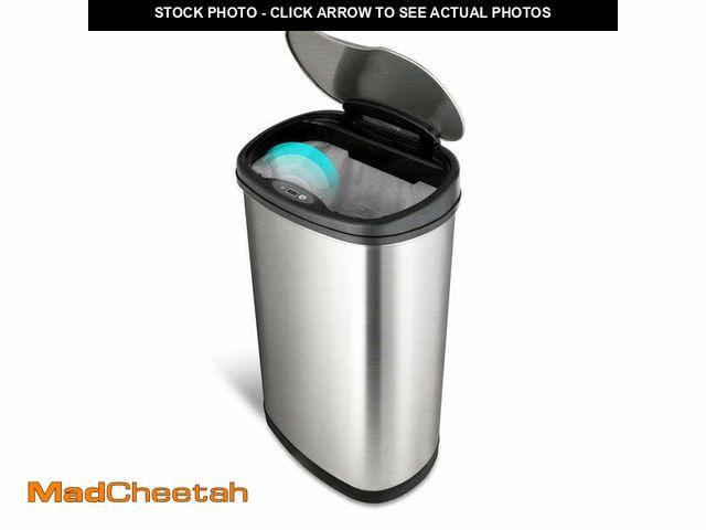 Lot 74-12885114 - Nine Stars Automatic Kitchen Trash Can, 13 Gallon Stainless Steel, Motion Sensor Hands free Soft Clo...