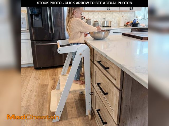 Lot 74-13059693 - (MISSING HARDWARE) HARPPA Foldable Toddler Kitchen Tower, Standing Tower for Kids Age 1.5-6 Years, W...