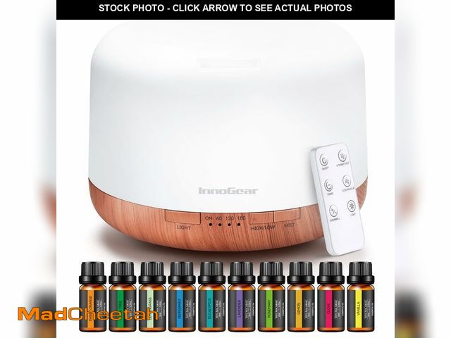 Lot 74-14049142 - InnoGear Aromatherapy Diffuser &amp; 10 Essential Oils Set, 500ml Essential Oil Diffuser with Remote...