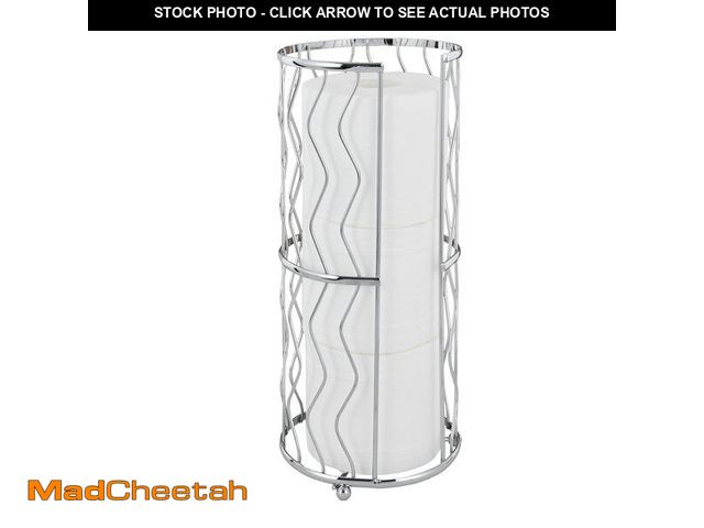 Lot 74-14269950 - Megier Decorative Metal Standing Toilet Tissue Holder for Bathroom/Powder Room, Compact Tissue Reser...