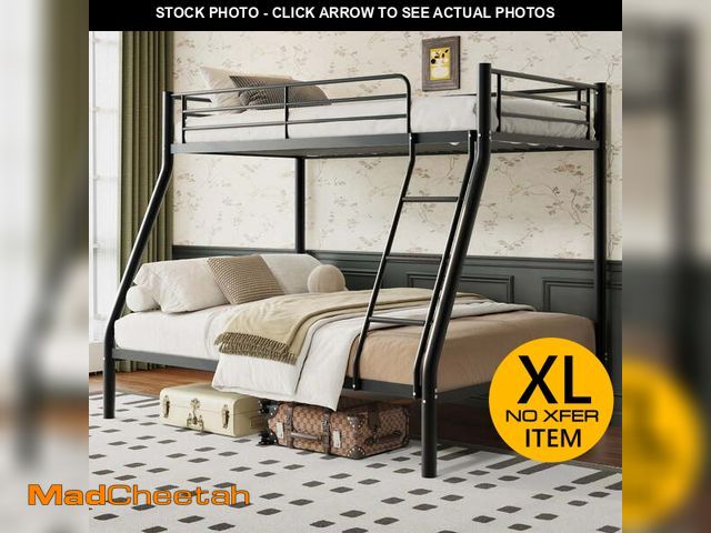 Lot 74-13108804 - Capri Twin over Full Size Metal Bunk Bed for Teens Adult with 12" Under-Bed Storage &amp; Ladder &am...