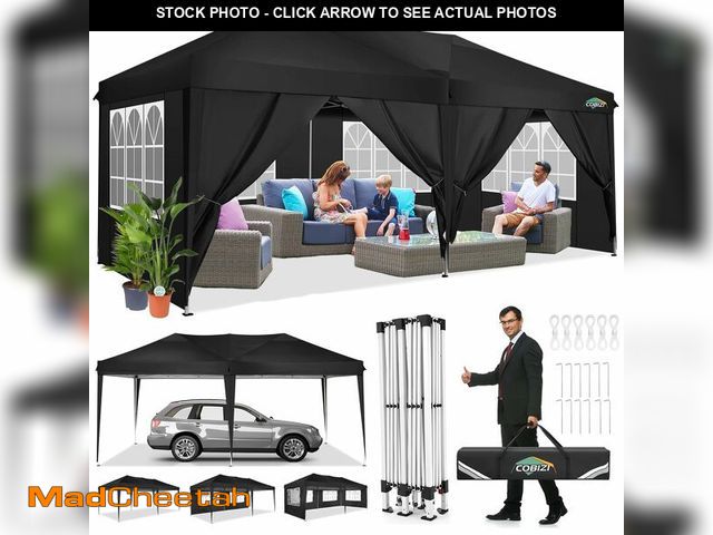 Lot 74-12630285 - COBIZI 10x20 Pop Up Canopy Tent with Removable Sidewalls Waterproof Commercial Instant Shelter Outdo...