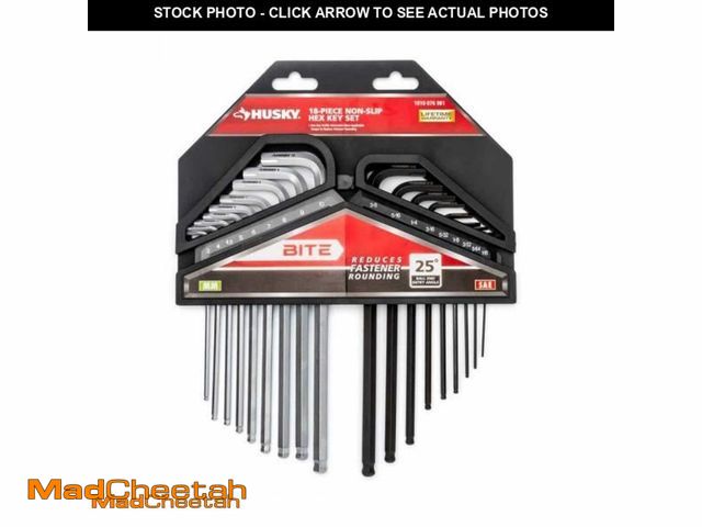 Lot 74-12027156 - Husky BITE SAE/Metric Non-Slip Hex Key Set (18-Piece) - UNUSED