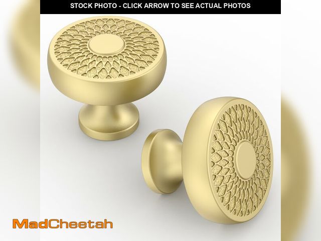 Lot 74-14423498 - Asidrama 10 Pack Brushed Gold Cabinet Knobs Kitchen Cabinet Pulls Gold Hardware for Dresser Drawers ...