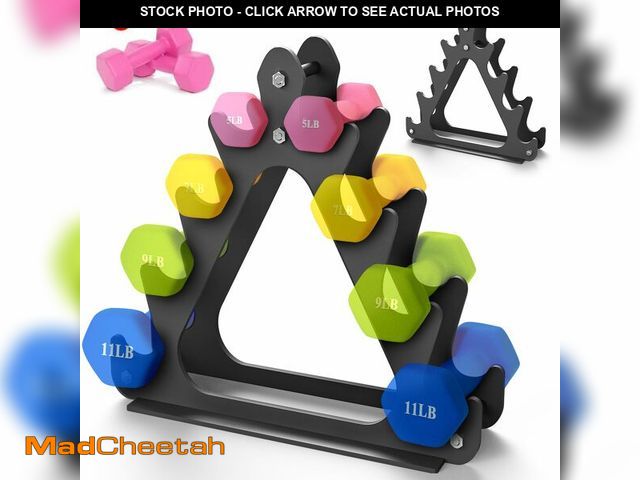 Lot 74-12708610 - 4-Tier Dumbbell Rack for 1-11 lb Weights, Holds 5 Pairs Space-Saving Sturdy A-Frame Stand for Home G...