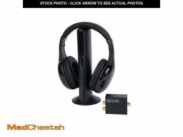 Lot 74-12716341 - Queemie Wireless Headphones for TV Watching, FM Radio &amp; Monitor, Wired Headset with Digital Deco...