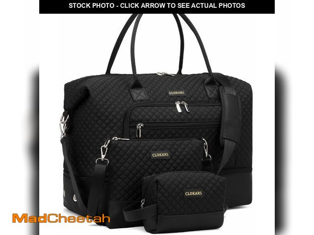 Lot 74-13567673 - CLOKARS Weekender Bags for Women, Travel Duffle Bag Carry On Overnight Bag with Cosmetics Bag and Cr...