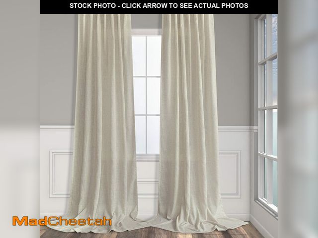 Lot 74-14267128 - Flax Linen Curtains 84 Inch Length for Bedroom 2 Panels Back Tab Pocket Light Filtering Simple Canva...