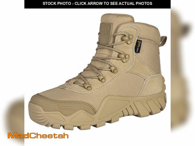 Lot 74-12712029 - FREE SOLDIER Men's Waterproof Hiking Boots Tactical Work Boots Outdoor Lightweight Military Boots(Ta...
