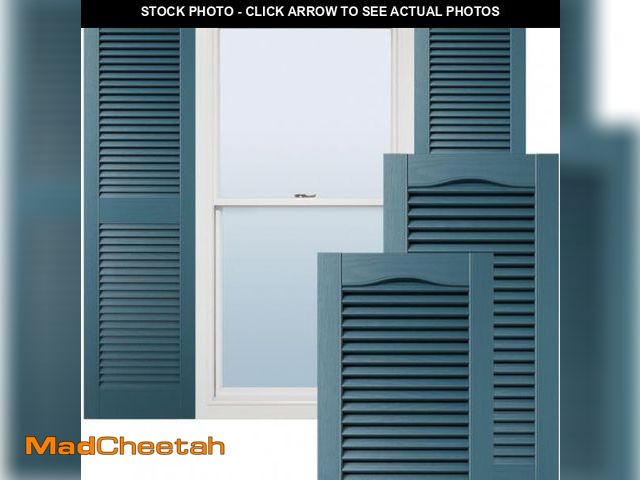 Lot 74-12399004 - Ekena Millwork Lifetime Vinyl LL1S14X05500MB Standard Cathedral Top Center Mullion, Open Louver Viny...