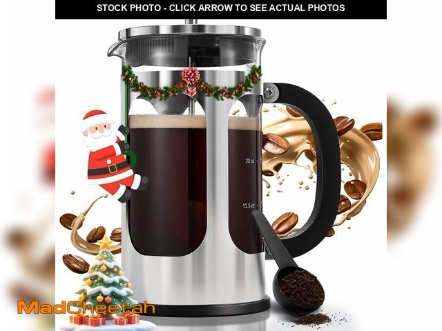 Lot 74-12698625 - BAYKA 34oz French Press Cold Brew Coffee Maker, Heat and Cold Resistant Thickened Borosilicate Glass...