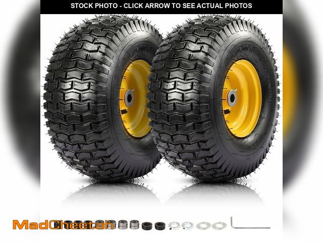 Lot 74-12695317 - 2PCS 15x6.00-6 Tire and Wheel Assembly, 4 Ply Tubeless 15x6-6 Front Tire Assembly Replacement for Cr...