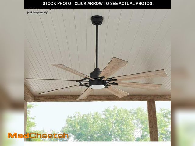 Lot 74-12820910 - Home Decorators Collection Makenna 60 in. Indoor/Outdoor Matte Black Ceiling Fan with Integrated LED...