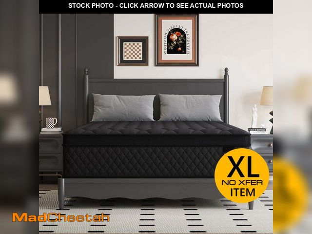 Lot 74-13781274 - Viscountess Black 14 inch Queen Mattress Gel Memory Foam Hybrid Mattress in a box Queen Medium Euro ...