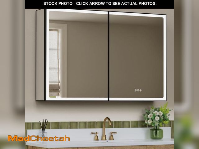 Lot 74-12105274 - Keazile 48x32 Inch Led Lighted Medicine Cabinet with Mirror, Recessed or Surface Mount Bathroom Medi...