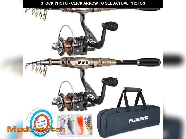 Lot 74-14212500 - PLUSINNO Fishing Rod and Reel Combos Carbon Fiber Telescopic Fishing Pole with Reel Combo Sea Saltwa...