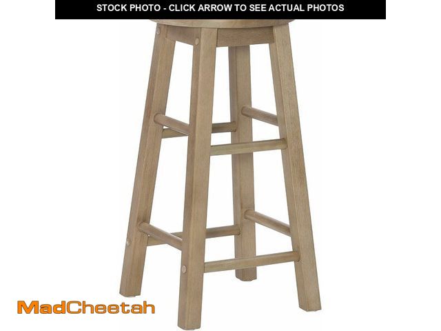 Lot 74-14349551 - Linon Zeke Grey Wash 24" Counter Stool with Round Seat - UNUSED