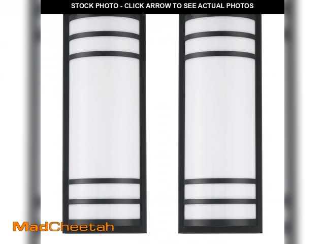 Lot 74-12359195 - Doraimi Lighting 2 Pack LED 12W-3000K 16" Half Cylinder Wall Sconce Mounted Light Fixture Black Fini...