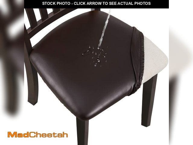 Lot 74-13950074 - Genina Waterproof PU Leather Seat Covers for Dining Chairs,Chair Seat Covers Set of 6, Stretchable D...