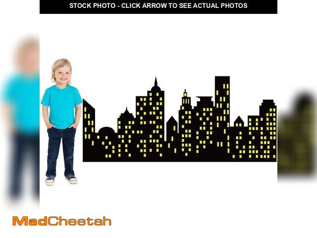 Lot 74-14267548 - Geyee 59.06 x 26.3 Inches City Skyline Backdrops American Cityscape Hero Theme Cardboard Buildings S...