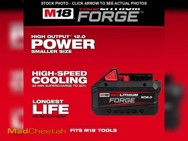 Lot 74-12794295 - Milwaukee M18 18V Lithium-Ion REDLITHIUM FORGE XC 8.0 Ah Battery Pack - USED
