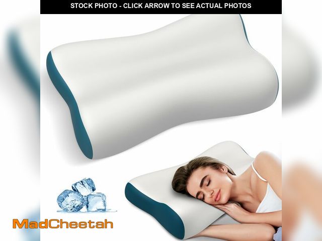 Lot 74-13583034 - Cervical Neck Pillow for Pain Relief, Contour Memory Foam Pillows Ergonomic Pillow Orthopedic Coolin...