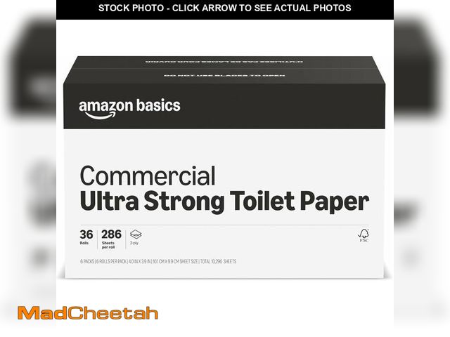 Lot 74-14067779 - AmazonCommercial FSC Certified 2-Ply White Ultra Strong Toilet Paper, Septic Safe, 286 Sheets per Ro...