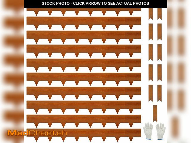 Lot 74-13066334 - Pmango 10-Pack Corten Steel Landscape Lawn Edging 6.5 inch Height, Rust Patina Finish Bendable Metal...