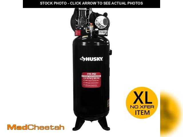Lot 74-14342992 - Husky 60 Gal. 3.7 HP 1-Phase 175 PSI Oil Lubed Belt Drive Stationary Electric Air Compressor - USED