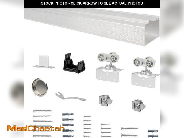 Lot 74-12274483 - DIYHD 72" Commercial Grade Aluminum Pocket Door Track Kit,Ceiling Mount Box Rail Sliding Door Hardwa...