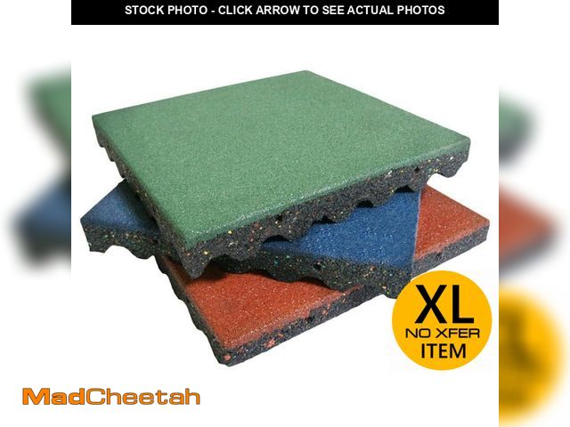 Lot 74-12674862 - Pallet of Rubber-Cal Eco-Safety 2.5 in. x 1.62 ft. W x 1.62 ft. L Green Rubber Interlocking Flooring...