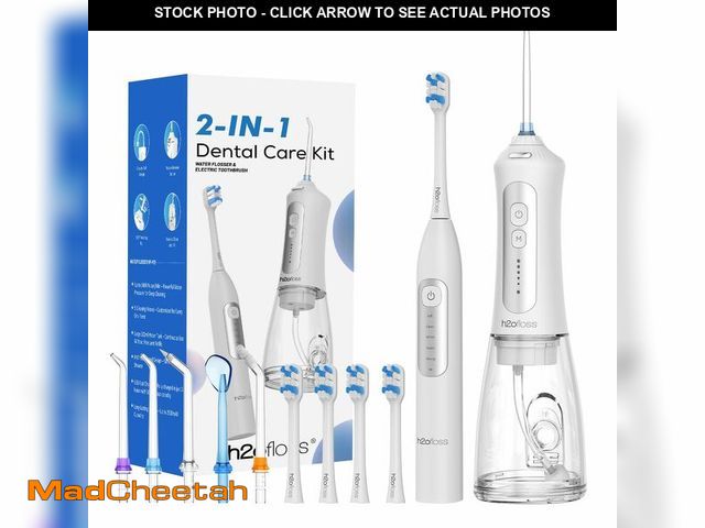 Lot 74-14209319 - H2ofloss Sonic Electric Toothbrush and Water Flosser Combo, Rechargeable 2000mAh Toothbrush and 2500...