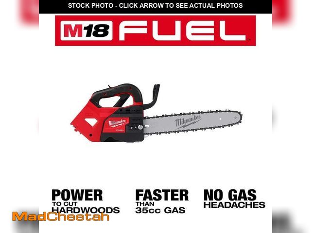 Lot 74-13135524 - Milwaukee M18 FUEL 14 in. 18V Lithium-Ion Brushless Cordless Battery Top Handle Chainsaw (Tool Only)...