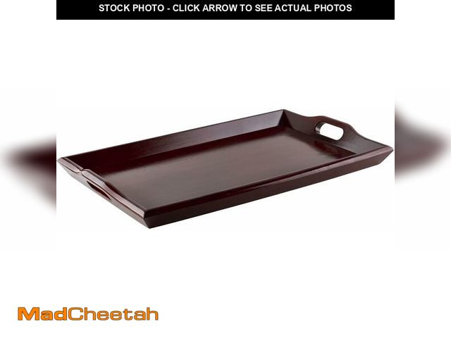 Lot 74-14581858 - G.E.T. RST-2516-M 25" x 16" Hardwood Room Service Tray-Mahogany, 25 Inches x 16 Inches - UNUSED