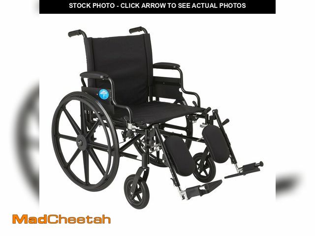 Lot 74-12823512 - Medline Premium Ultra-Lightweight Wheelchair with Flip-Back Desk Arms and Elevating Leg Rests for Ex...