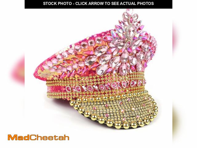 Lot 74-13630435 - Studded Rhinestone Captain's Hat, Accessories for Music Festivals, Pride, and Bachelorette Parties, ...