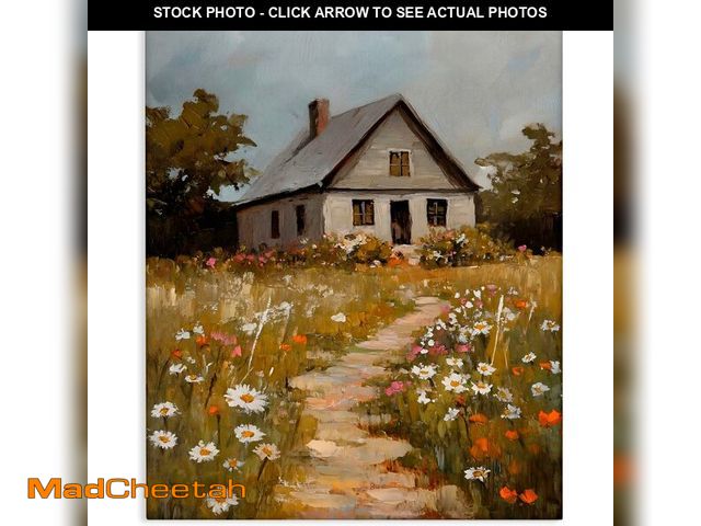 Lot 74-13042434 - Stupell Industries Daisies Up Cottage Path Canvas Wall Art, design by Franklyn Gregory, 20 x 16 - UN...