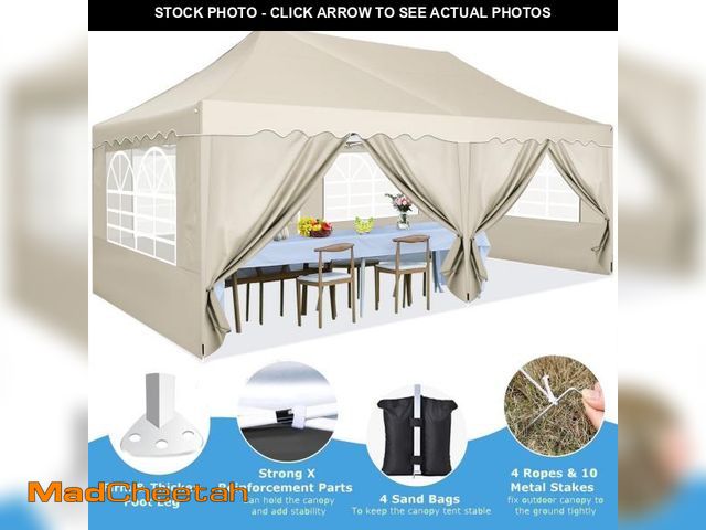 Lot 74-12073095 - HOTEEL Canopy 10'x20' Pop up Canopy Tent Heavy Duty Waterproof Adjustable Commercial Instant Canopy ...