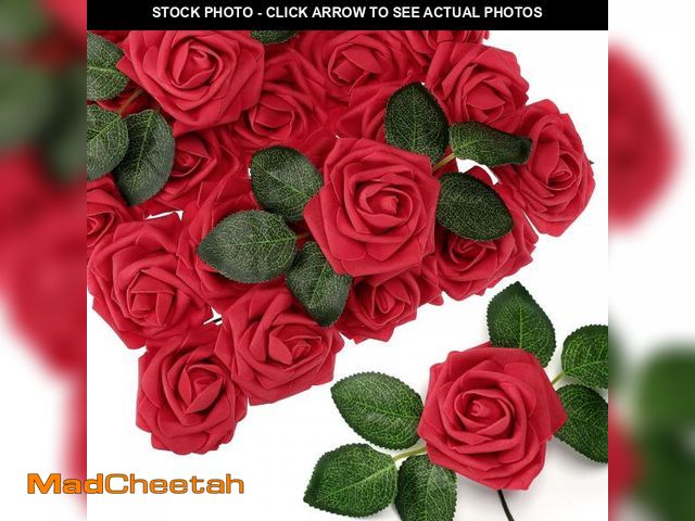 Lot 74-12431596 - 150 Pieces Artificial Roses Bulks Fake Roses Flowers for DIY Wedding Bouquets Valentines Party Holid...
