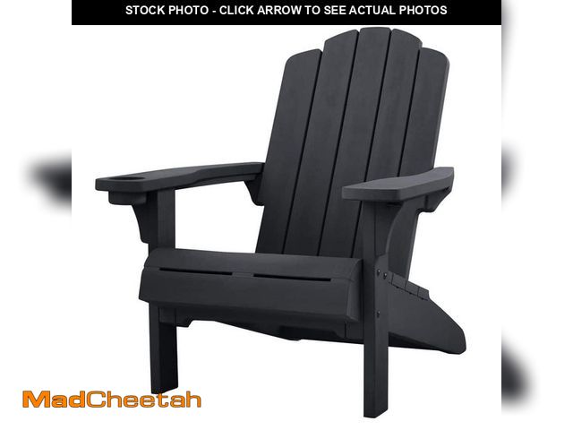 Lot 74-14375503 - Keter Kiawah Resin Plastic Graphite Adirondack Chair - UNUSED
