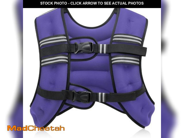 Lot 74-12053560 - ZELUS Weighted Vest, 6lb/8lb/12lb/16lb/20lb/25lb/30lb Weight Vest with Reflective Stripe for Workout...