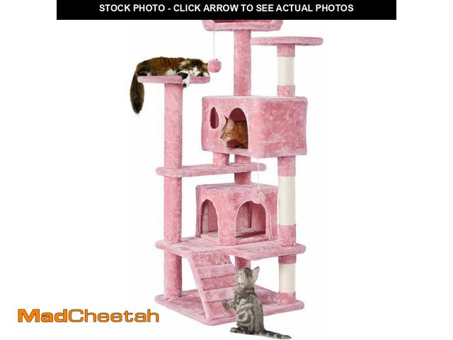 Lot 74-12829358 - Yaheetech 54in Cat Tree Tower, Multi-Level Cat Tree for Indoor Cats with Scratching Posts, Dangling ...