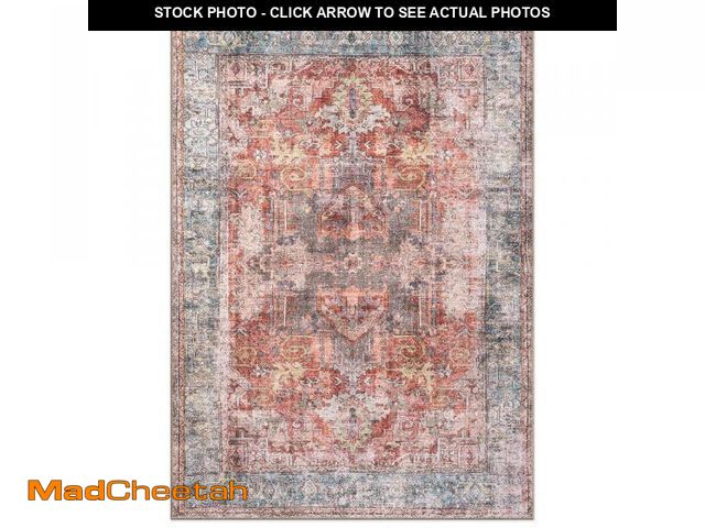 Lot 74-12413084 - World Rug Gallery Amber Multi 3 ft. 3 in. x 5 ft. Vintage Inspired Distressed Machine Washable Area ...