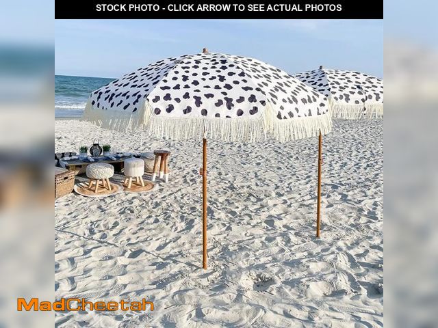 Lot 74-12154515 - 7ft Patio Umbrella with Outdoor Umbrella,Cow Polka Dots - UNUSED