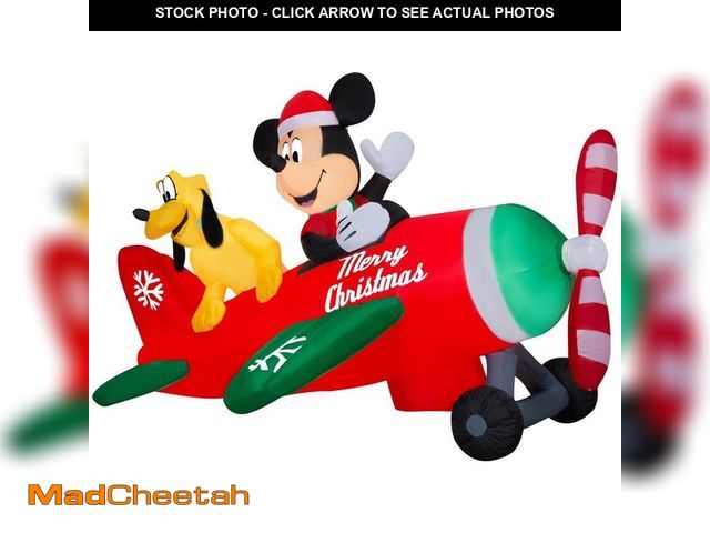 Lot 74-13018803 - Disney 53.94 in. H x 74.41 in. W x 77.95 in. L Christmas Animated Airblown-Mickey and Pluto Clubhous...