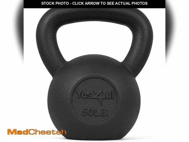 Lot 74-12570233 - Yes4All 50 lb Kettlebell Cast Iron for Dumbbell Weights Exercises, Gym, Fitness, Full Body Workout E...